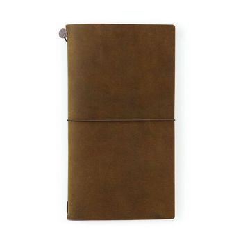 Кожаный блокнот Traveler's Company 220х120х10 мм на резинке Olive (15342-006)