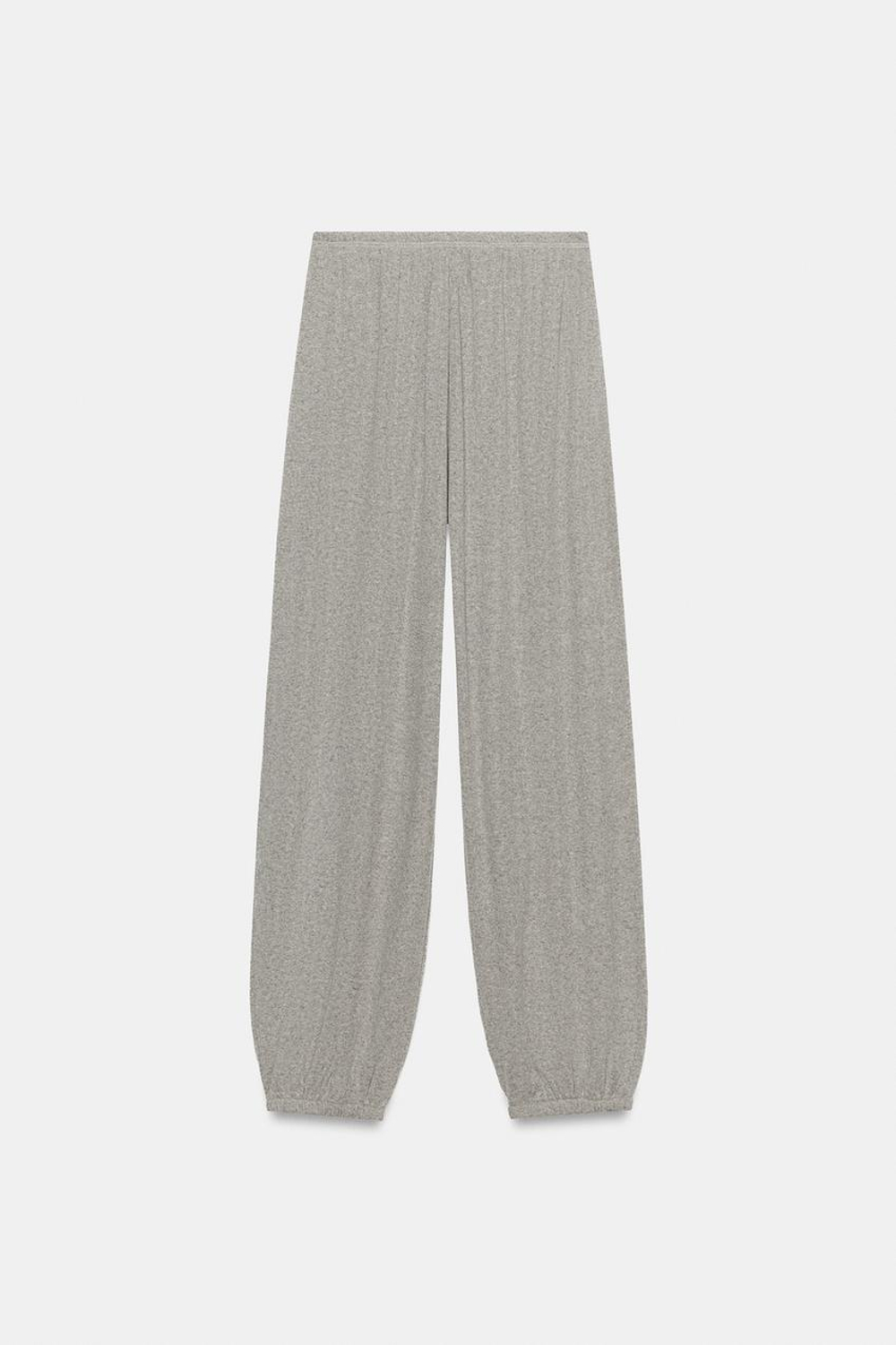 ZARA БРЮКИ-ШАРОВАРЫ, СЕРО-КОРИЧНЕВЫЙ МЕЛАНЖ