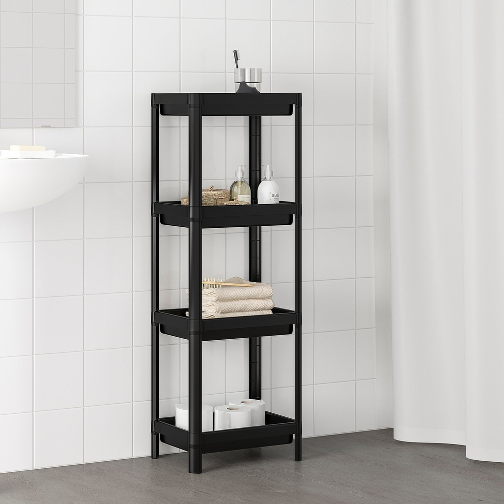 IKEA VESKEN  (ИКЕА ВЕСКЕН)  -  Стеллаж - чёрный 37х23х101 см