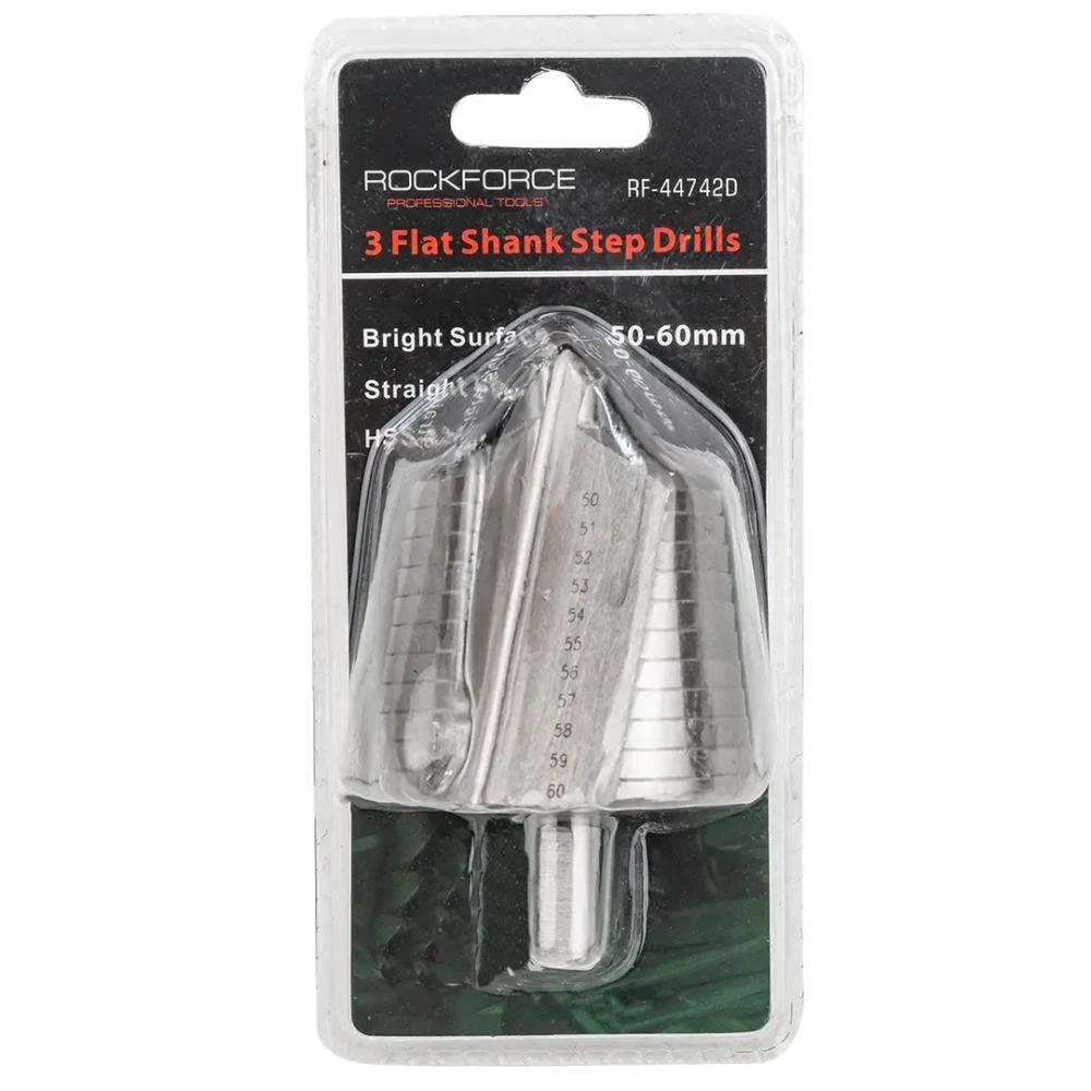 Сверло ступенчатое HSS4241(50-60мм)в блистере RockForce##Rock FORCE RF-44742D