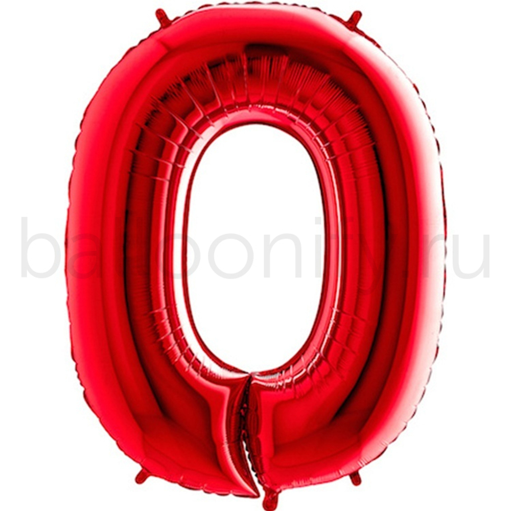 Шар ЦИФРА 0 Red 40" 102 см