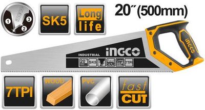 Ножовка по дереву 500 мм INGCO HHAS28500 INDUSTRIAL
