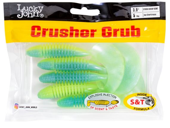 Твистеры съедобные LJ Pro Series CRUSHER GRUB 3,9in (9,9 см), цв. T57, 5 шт.