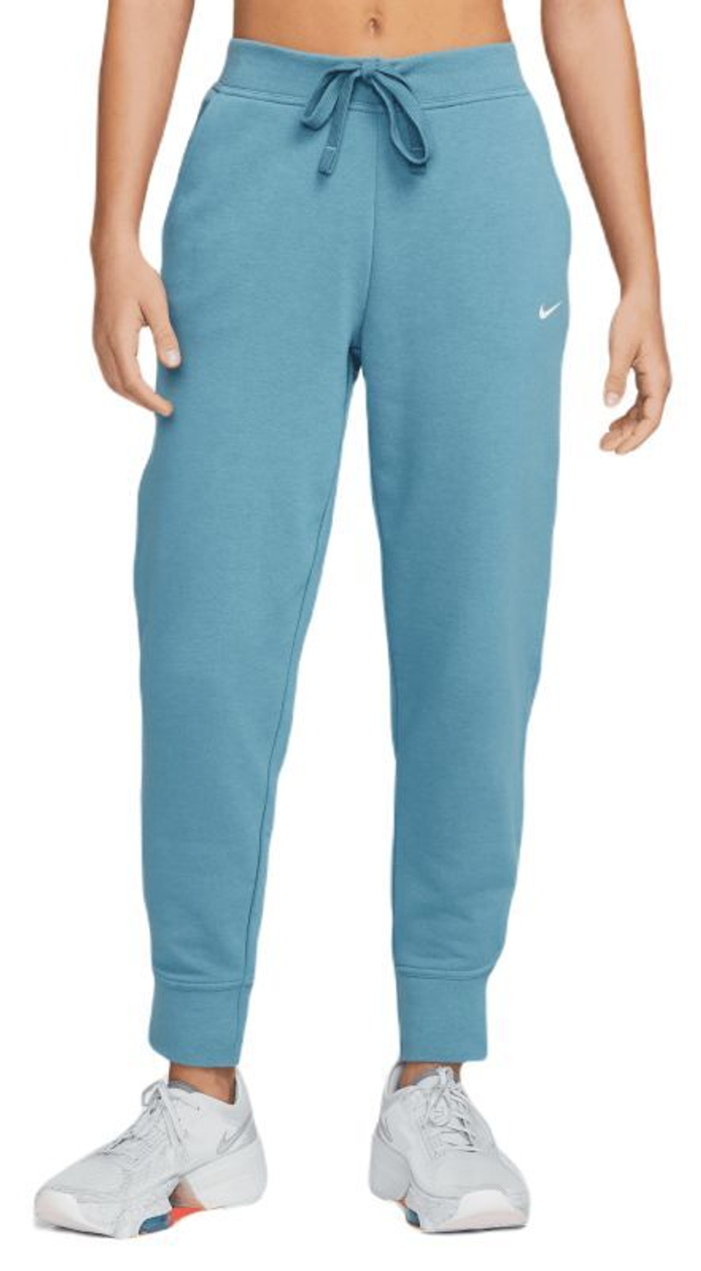 Женские теннисные брюки Nike Dry Get Fit Fleece TP Pant - noise aqua/white