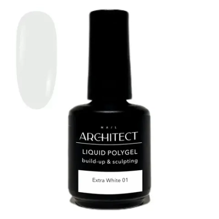 Nail ARCHITECT LIQUID POLYGEL - 01 Extra White Жидкий полигель для укрепления и наращивания ногтей, 15 мл
