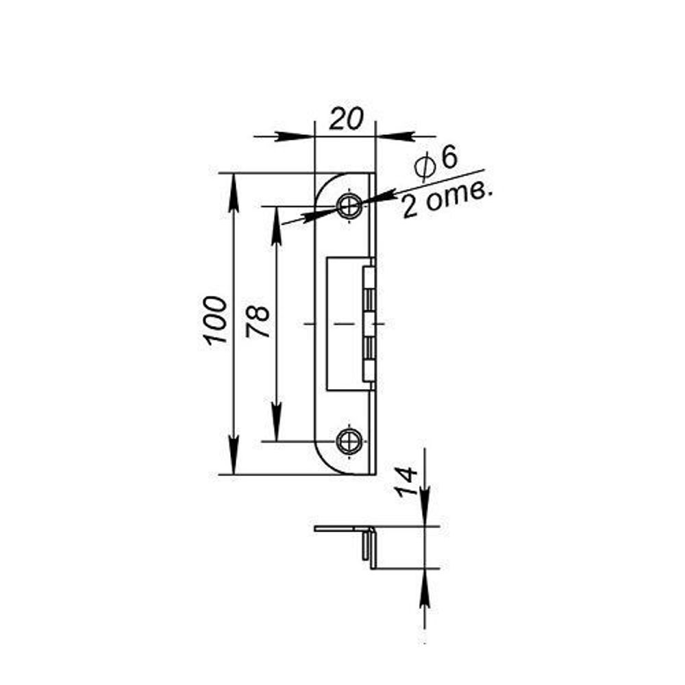 Ответная планка APECS BP-0068 CR хром
