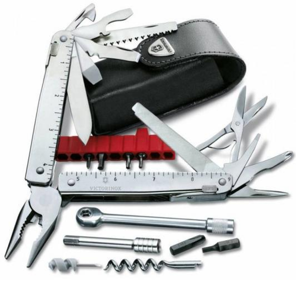 Мультитул Victorinox SwissTool X Plus Ratchet 115мм,  40 функций  в кожаном чехле, 3.0339.L