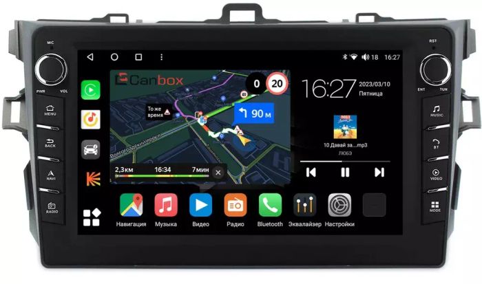 Магнитола для Toyota Corolla 2007-2013 - Canbox 9038 Android 10, Быстрая, CarPlay, 4G SIM-слот