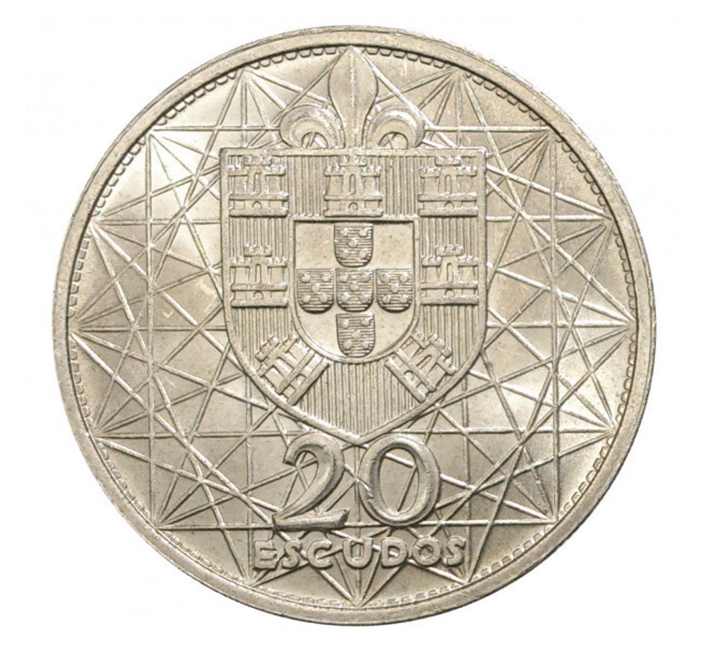 20 эскудо Открытие моста имени Салазара (сейчас мост имени 25 апреля) 1966 год, Португалия. UNC