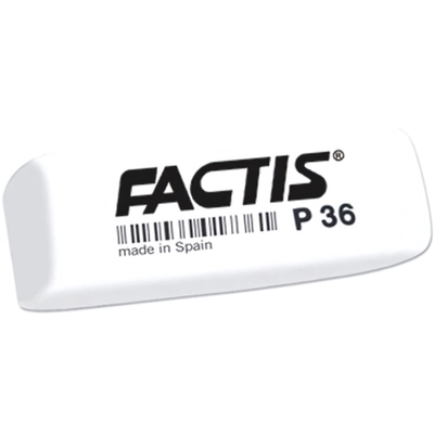 Резинка стирательная FACTIS (Испания) 56*20*9мм P 36 клиновидная скошенные края белая (4/36)