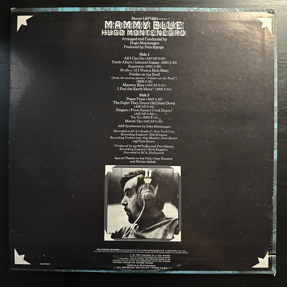 Hugo Montenegro ‎– Mammy Blue (США 1971г.)