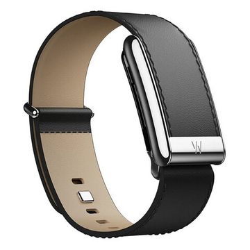 Кожаный люксовый ремешок для Whoop 5.0 LeatherLuxe Straight Band Black/Cream with Titanium