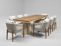 Столовая группа ZENN Dinning Set. Алюминий, ироко. Поставка 45 дней.
