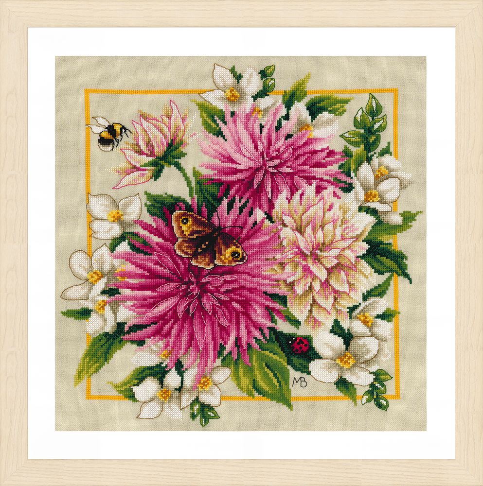 Набор для вышивания нитками Lanarte Pink silk dahlia Набор для вышивания нитками Lanarte Pink silk dahlia