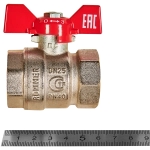 Кран шаровой полнопроходной ROMMER - 1" (ВР/ВР, PN40, ручка-бабочка)