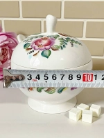Сахарница с ложкой из фаянса Донские степи