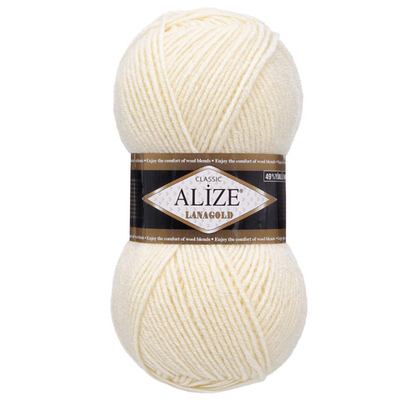 Пряжа Alize (Ализе) Lana Gold / уп.5 мот. по 100 г, 240м, 062 молочный A