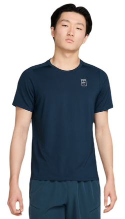 Мужская теннисная футболка Nike Court Advantage Dri-Fit Tennis Top - небесный