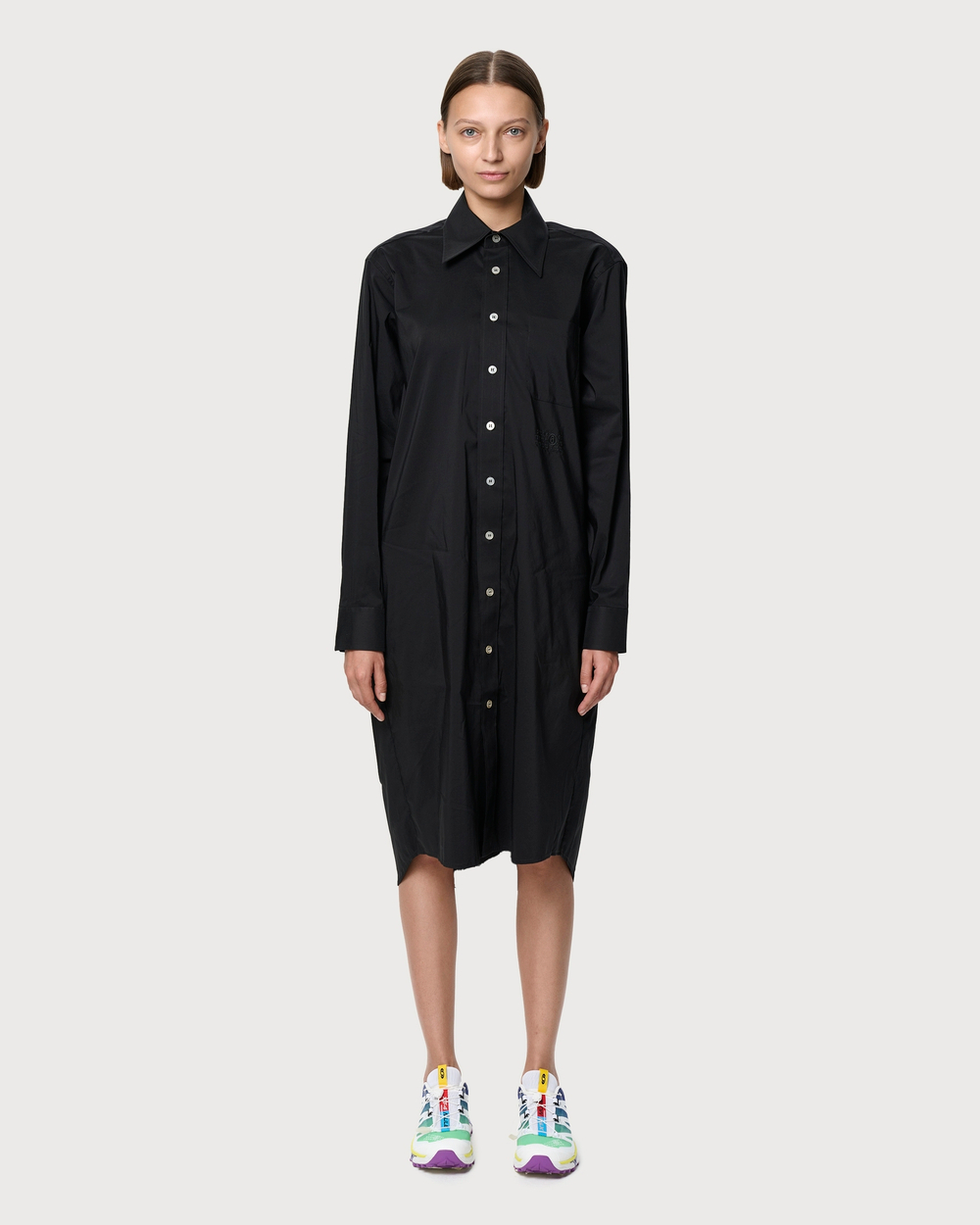 MM6 MAISON MARGIELA ПЛАТЬЕ-РУБАШКА С ПРИНТОМ НА СПИНЕ