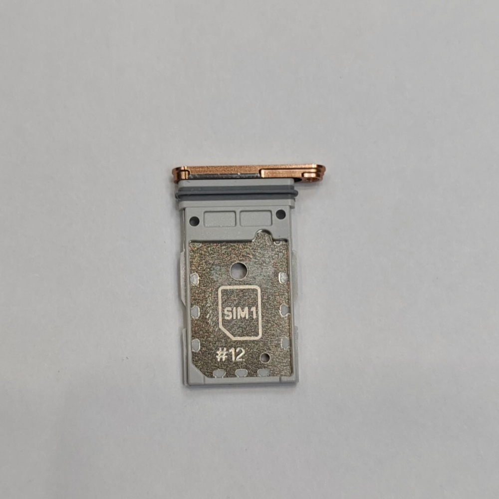 Сим лоток для Samsung S24 (S921) / S24 Plus (S926) Держатель Sim. Оригинальное качество (Цвет: Коричневый / Оранжевый)