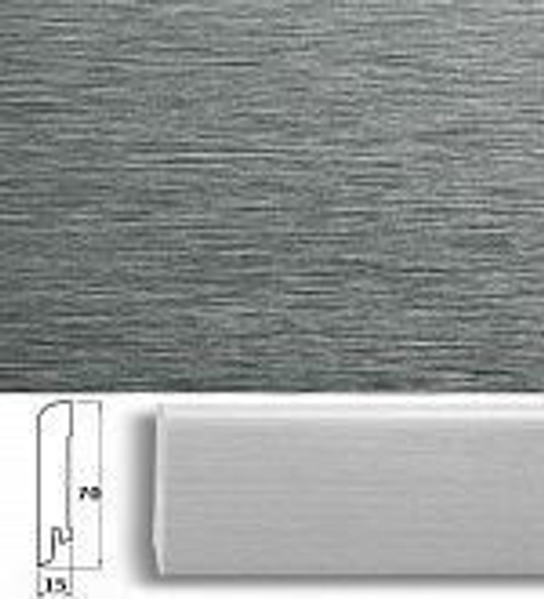 Плинтус алюминий тёмный MDF 70х15х2500