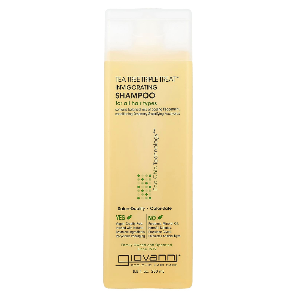 Giovanni, Tea Tree Triple Treat, тонизирующий шампунь, для всех типов волос, 250 мл (8,5 жидк. унции)