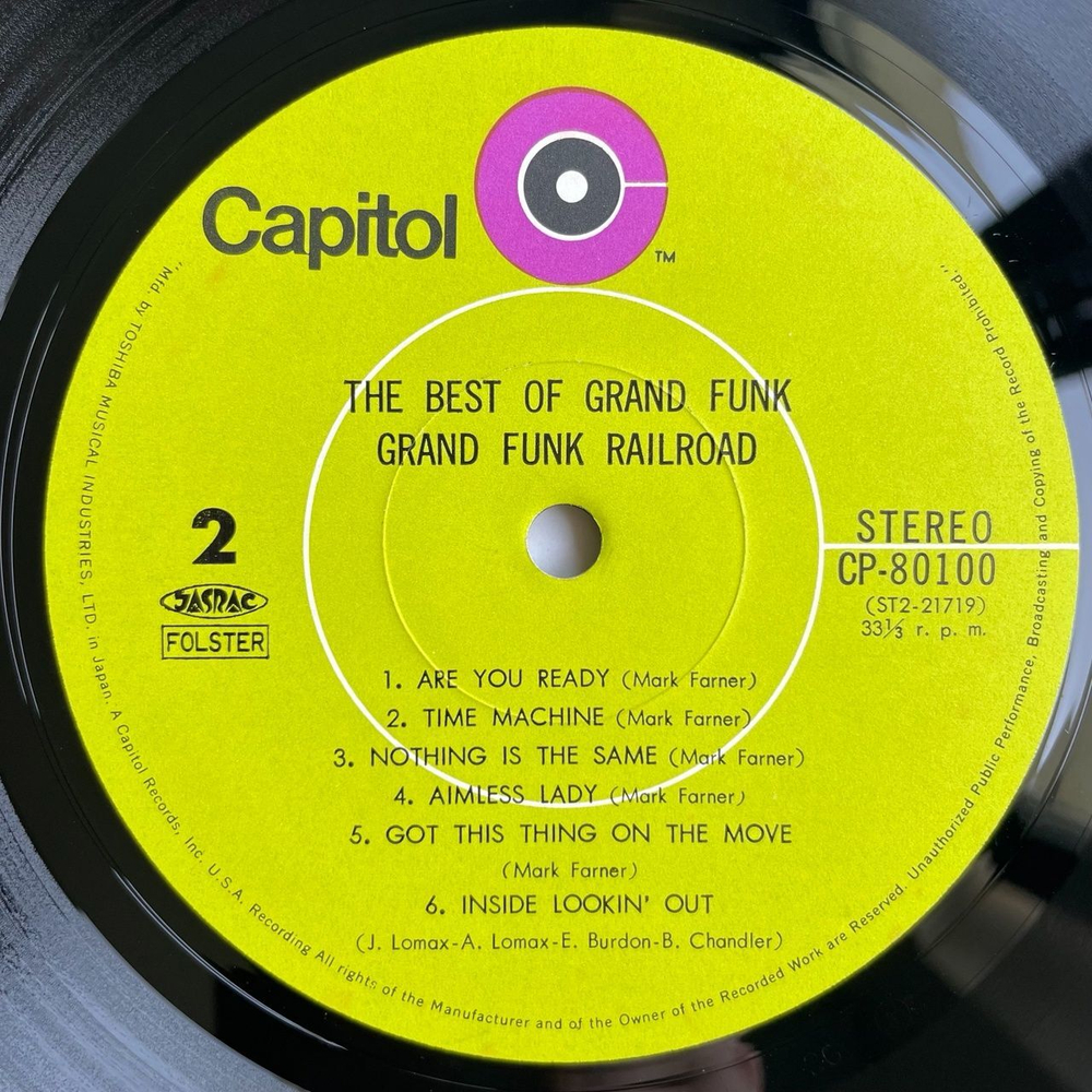 Винтажная виниловая пластинка LP The Best Of Grand Funk (Japan 1971) (No Obi) Are You Ready