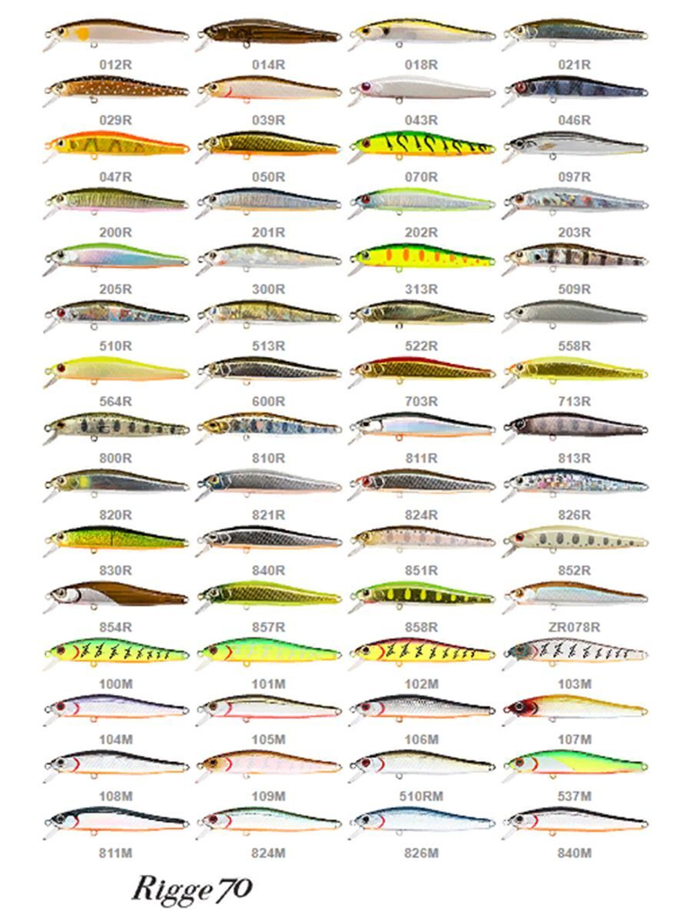 Воблер для рыбалки ZIPBAITS Rigge ZB-R-70SP, 70мм, 5.0гр., заглубление 0.6-1.2м., цвет 101M, суспендер