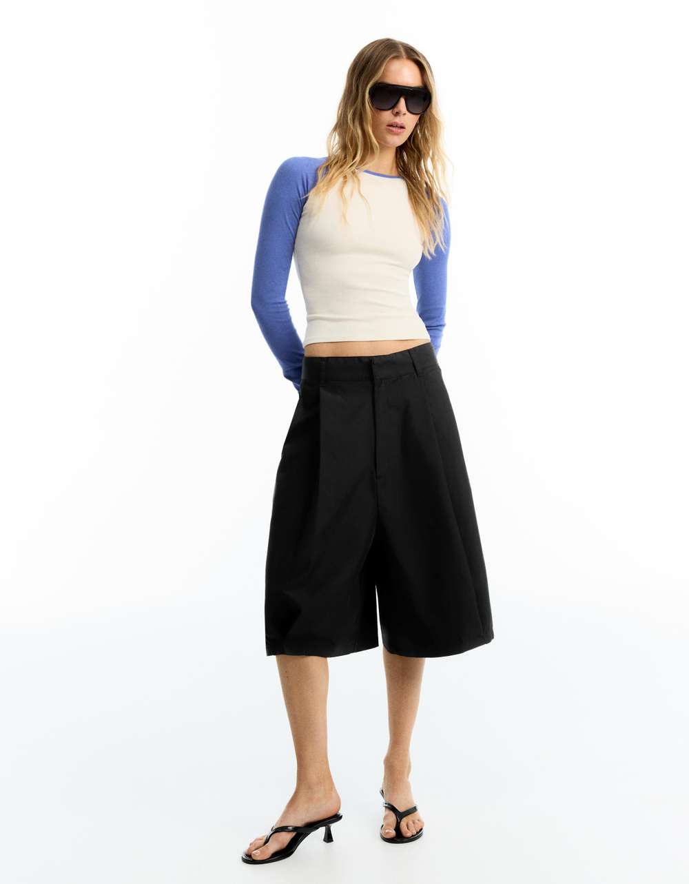 Мужские бермуды balloon fit с вытачками - BERSHKA