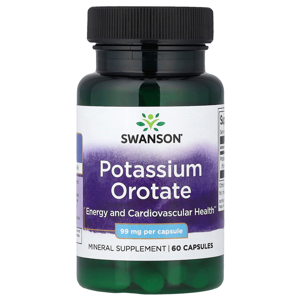 Swanson Vitamins, Оротат калия, 99 мг, 60 капсул