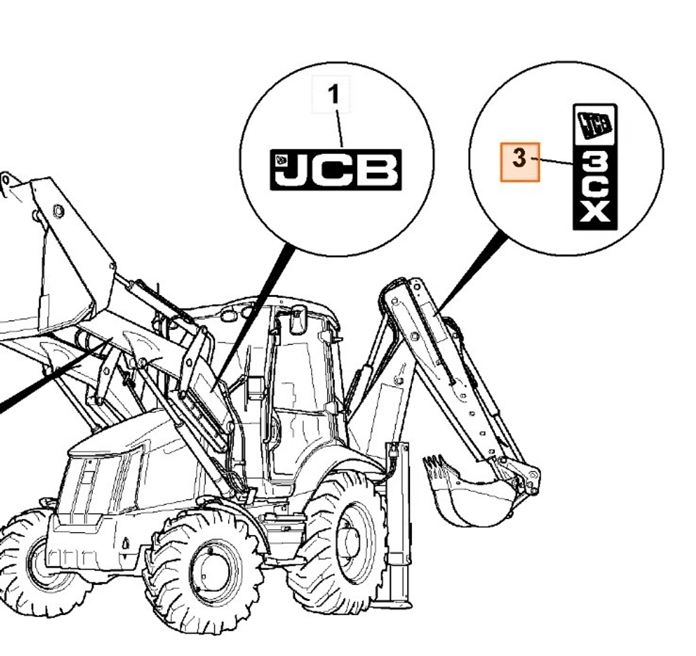 Наклейка "JCB 3CX" | 332/F8929 | JCB