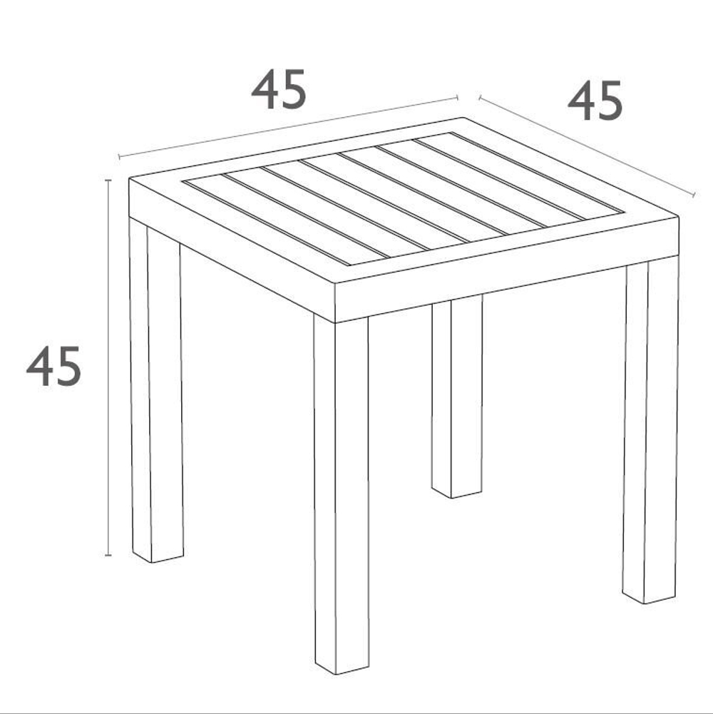 Столик пластиковый журнальный Siesta Contract Ocean Side Table, белый