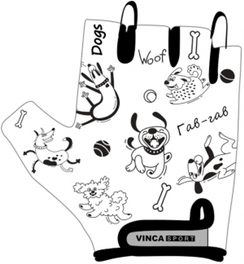 Перчатки велосипедные детские, DOGS,  цвет белый , размер 5XS VG 977 dogs (5)
