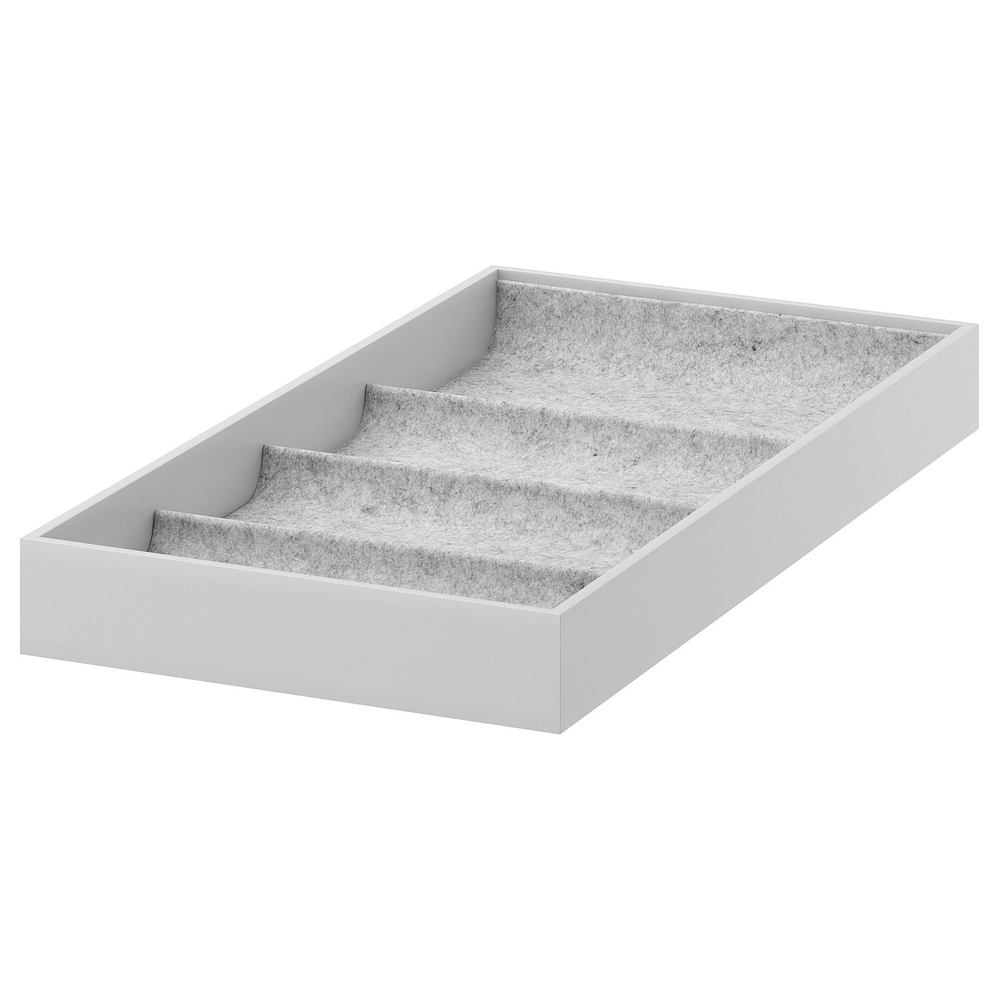 IKEA KOMPLEMENT  (ИКЕА КОМПЛЕМЕНТ)  -  Вкладыш с 4 отделениями - светло-серый 25x53x5 см