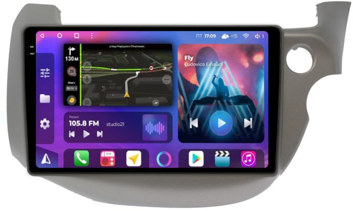 Магнитола для Honda FIT 2 2007-2014, FIT Shuttle - FarCar S500-TS10 монитор 10.36" QLED на Android 14, Быстрая, CarPlay, 4G SIM-слот