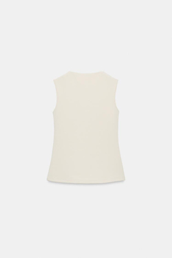 ZARA ЖИЛЕТ С ОБТЯЖНЫМИ ПУГОВИЦАМИ, ЭКРЮ