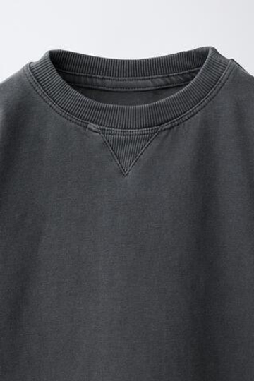 ZARA ФУТБОЛКА GARMENT DEY, ТЕМНЫЙ АНТРАЦИТ