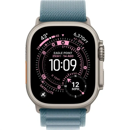 Умные часы Apple Watch Ultra 3 49 мм Natural Titanium Case with Light Blue Alpine Loop - L