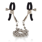 Цепь с зажимами для сосков Silver Beaded Nipple Clamps (Цвет: серебристый)