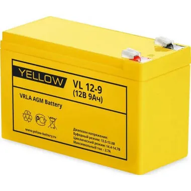 Аккумуляторы YELLOW VL 12-9 - фото 1