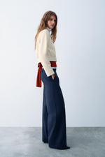 ШИРОКИЕ БРЮКИ С ДВОЙНЫМ ПОЯСОМ — ZARA