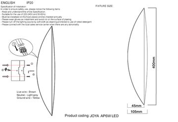 Бра 6W 3000К JOYA AP6W LED GO золото Crystal Lux
