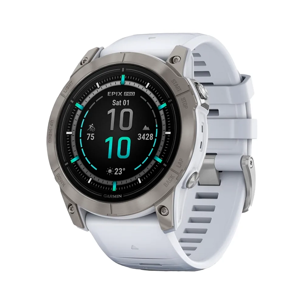Умные часы Garmin Epix Pro (Gen 2), 51mm, Sapphire Edition Titanium with Whitestone Band (010-02804-11)