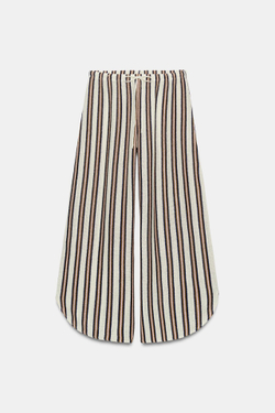 ZARA БРЮКИ ИЗ ФАКТУРНОЙ ТКАНИ С РАЗРЕЗАМИ, ПОЛОСКИ