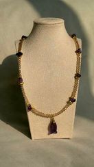 Boyunbağı / Колье / Necklace Sadə kristal muncuqdan hazırlanmış boyunbağı 15
