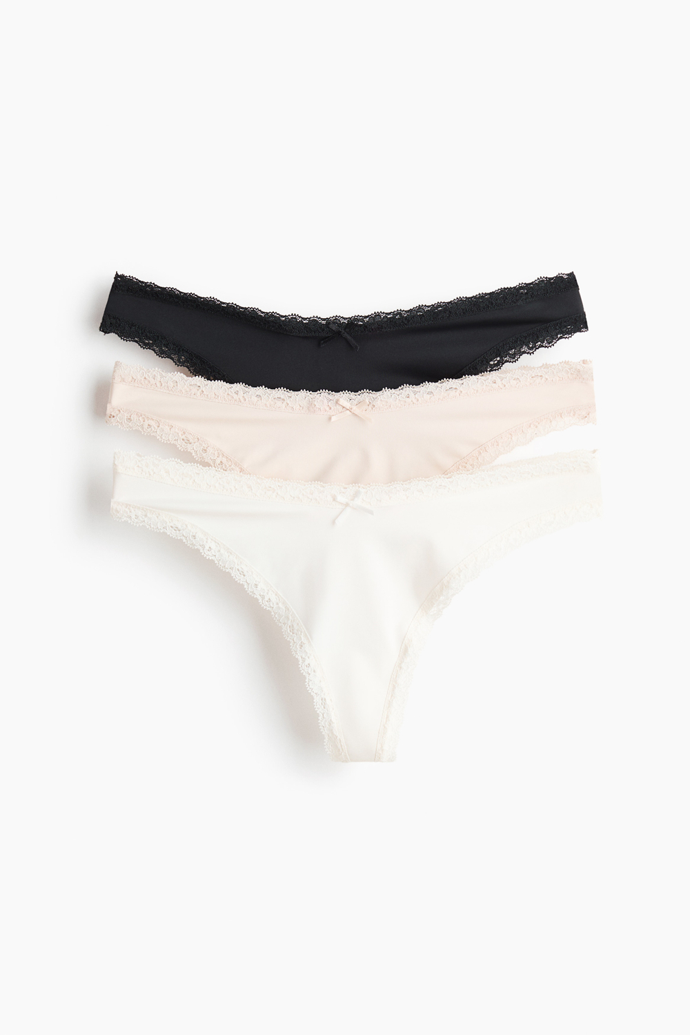 Комплект из 3 трусов-стринг с кружевной лентой - H&M