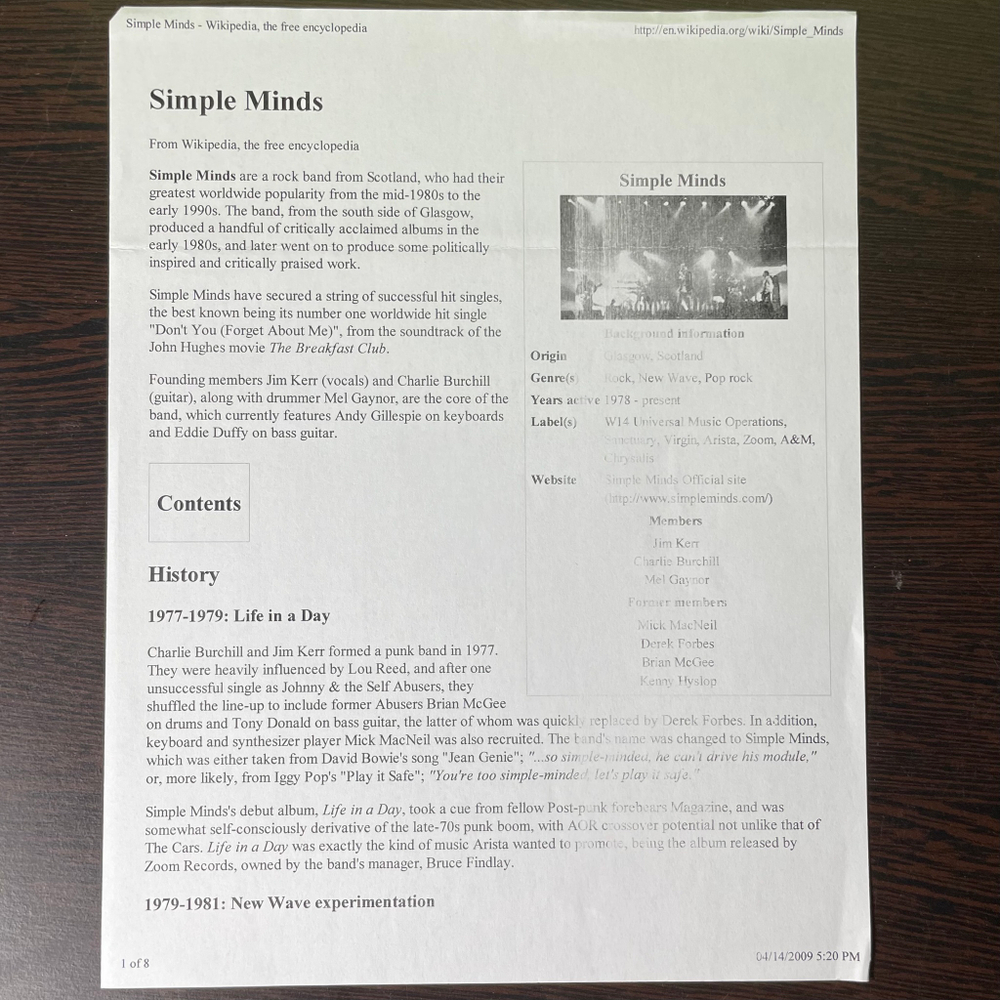 Simple Minds ‎– All The Things She Said / Don't You (Forget About Me) Live (США 1986г.) 12", 45 RPM