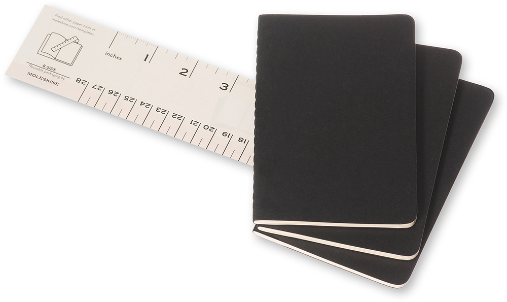 Блокнот Moleskine Cahier Journal (QP311) Pocket 90x140мм обложка картон 64стр. линейка черный (3шт)