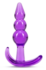 Фиолетовый анальный стимулятор Triple Bead Anal Plug - 9 см. (Цвет: фиолетовый)