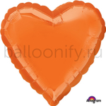 Фольгированная фигура, сердце, 18"/46СМ Металлик Orange